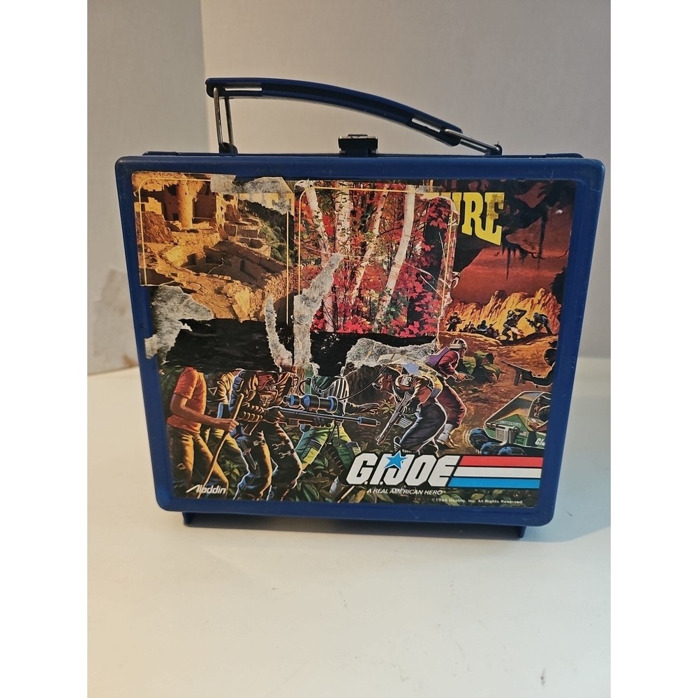 Vintage 1986 GI JOE Plastic Lunch Box No Thermos By Hasbro Aladdin
